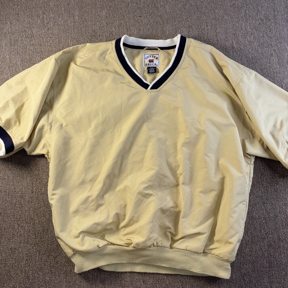 Cutter Buck Men’s Pullover Golf Short Sleeve Windbreaker Yellow Medium